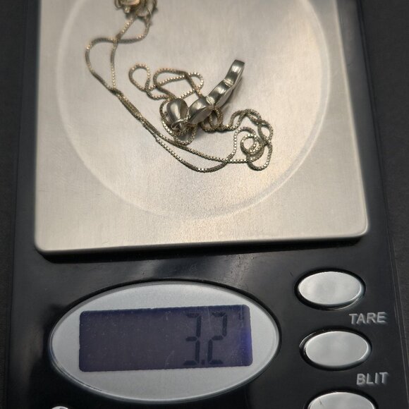 16 Inch Sterling Silver Triple Oval Shell Pendant Necklace A6325 - Picture 7 of 7